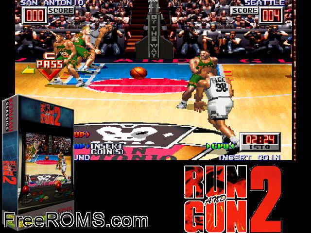 Slam Dunk 2 (ver JAA) MAME game showing 3D box cover and gameplay screenshot