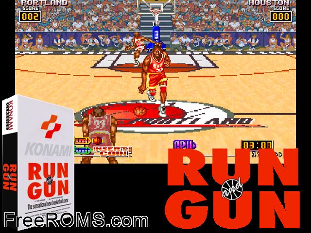 Slam Dunk (ver JAA 1993 10.8) MAME game showing 3D box cover and gameplay screenshot