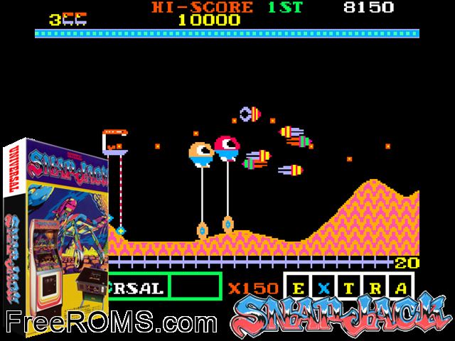 Snap Jack MAME game showing 3D box cover and gameplay screenshot