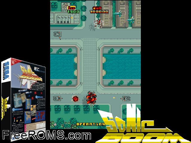Sonic Boom (FD1094 317-0053) MAME game showing 3D box cover and gameplay screenshot