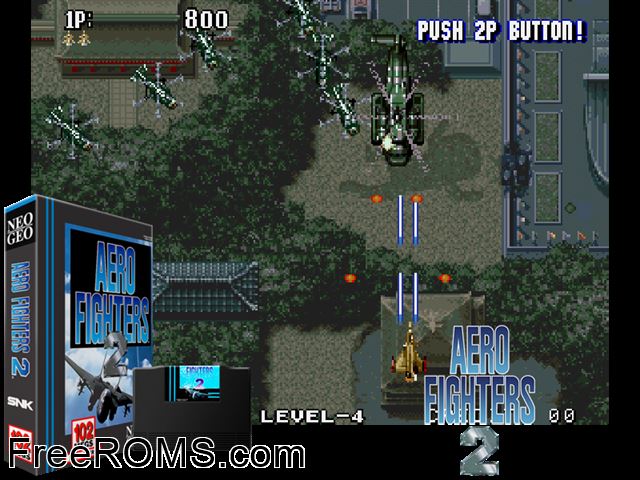 Aero Fighters 2 / Sonic Wings 2 MAME game showing 3D box cover and gameplay screenshot