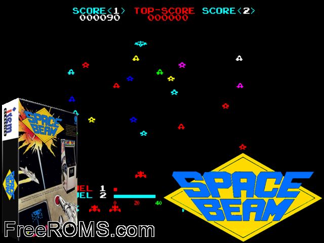 Space Beam MAME game showing 3D box cover and gameplay screenshot