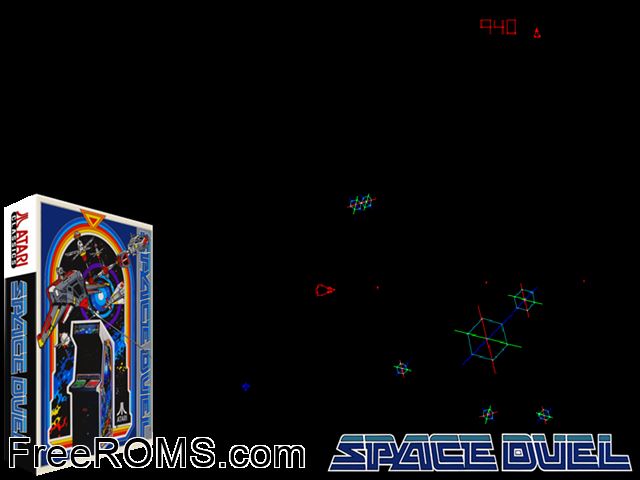 Space Duel MAME game showing 3D box cover and gameplay screenshot