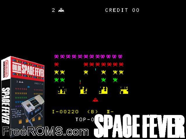 Space Fever (set 2) MAME game showing 3D box cover and gameplay screenshot