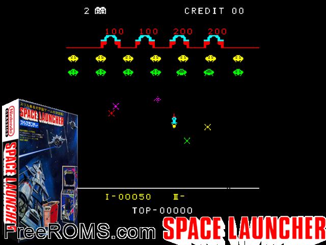 Space Launcher MAME game showing 3D box cover and gameplay screenshot