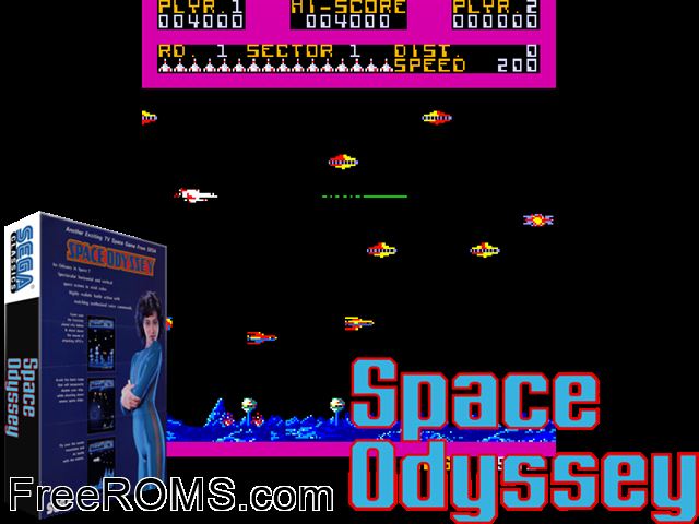 Space Odyssey MAME game showing 3D box cover and gameplay screenshot