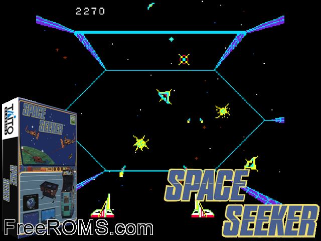 Space Seeker MAME game showing 3D box cover and gameplay screenshot