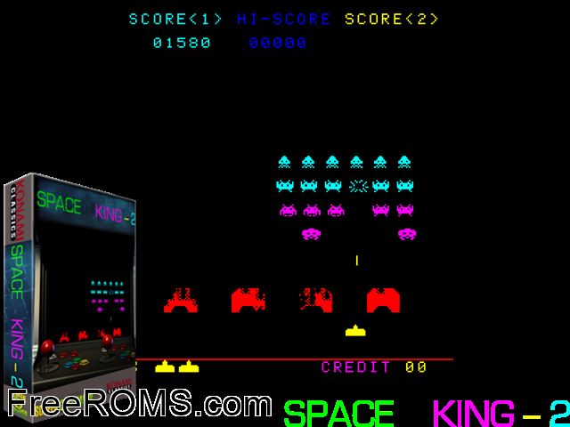 Space King 2 MAME game showing 3D box cover and gameplay screenshot