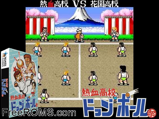 Super Dodge Ball (US) MAME game showing 3D box cover and gameplay screenshot