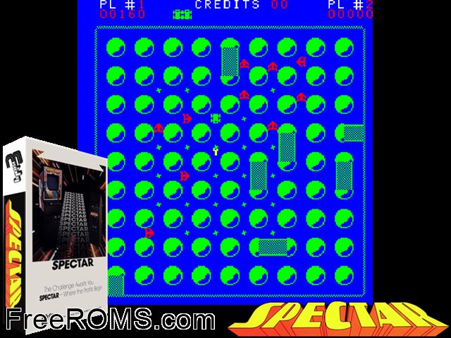 Spectar (revision 3) MAME game showing 3D box cover and gameplay screenshot