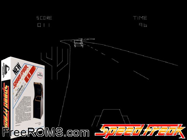 Speed Freak MAME game showing 3D box cover and gameplay screenshot