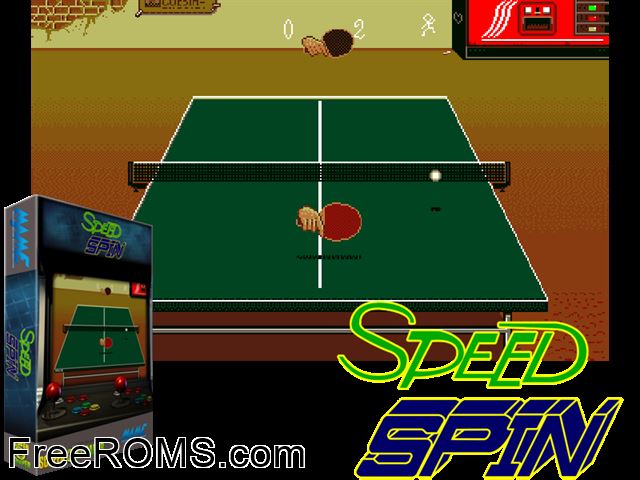Speed Spin MAME game showing 3D box cover and gameplay screenshot