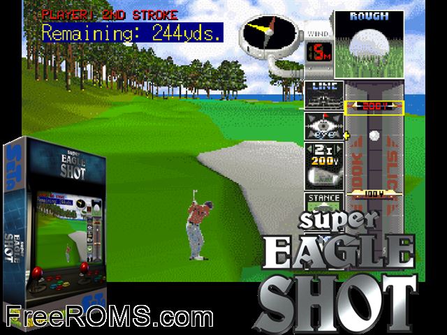 Super Eagle Shot (set 1) MAME game showing 3D box cover and gameplay screenshot