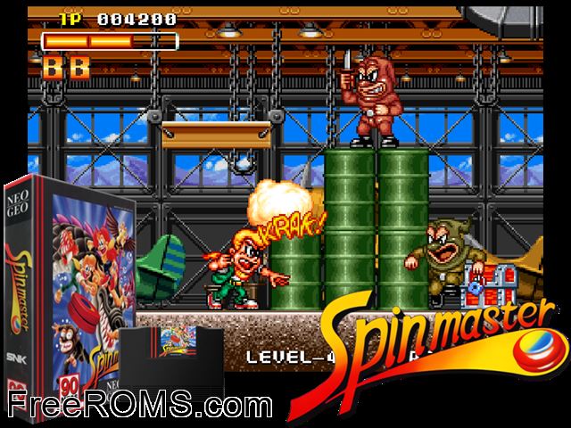Spin Master / Miracle Adventure MAME game showing 3D box cover and gameplay screenshot