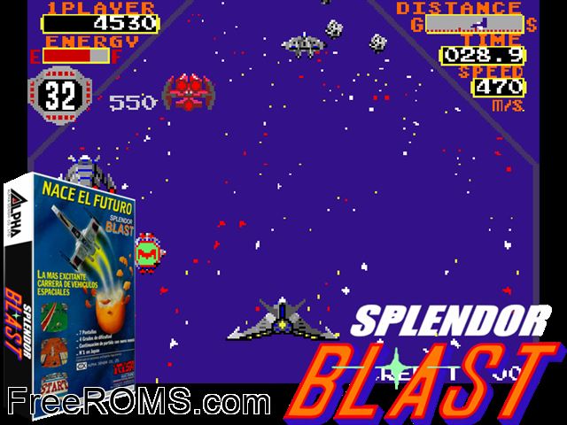 Splendor Blast MAME game showing 3D box cover and gameplay screenshot