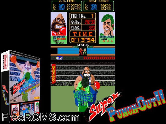 Super Punch-Out!! (Japan) MAME game showing 3D box cover and gameplay screenshot