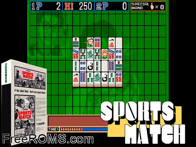 Sports Match MAME game showing 3D box cover and gameplay screenshot