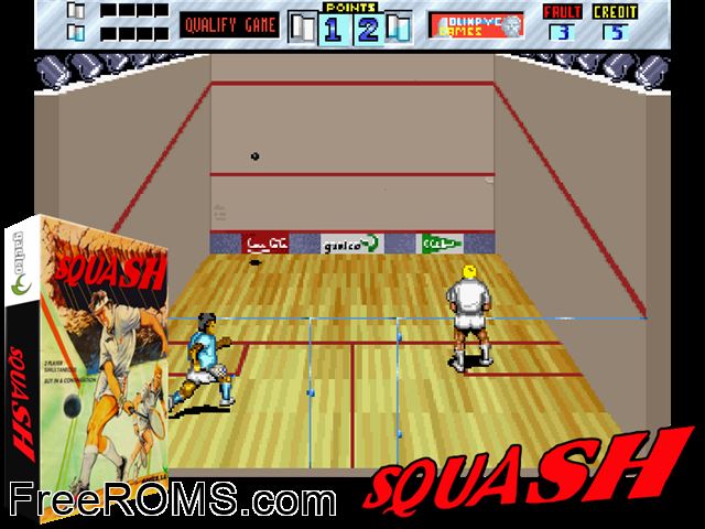 Squash (Ver. 1.0) MAME game showing 3D box cover and gameplay screenshot