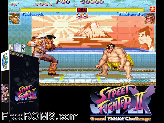 Super Street Fighter II X: Grand Master Challenge (Japan 940223) MAME game showing 3D box cover and gameplay screenshot