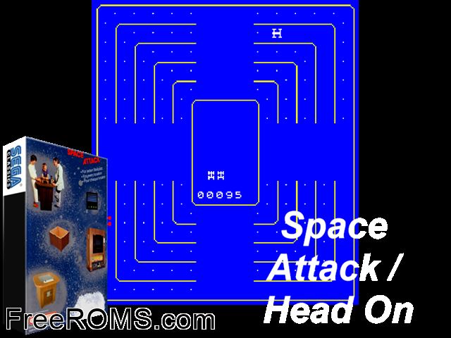 Space Attack / Head On MAME game showing 3D box cover and gameplay screenshot