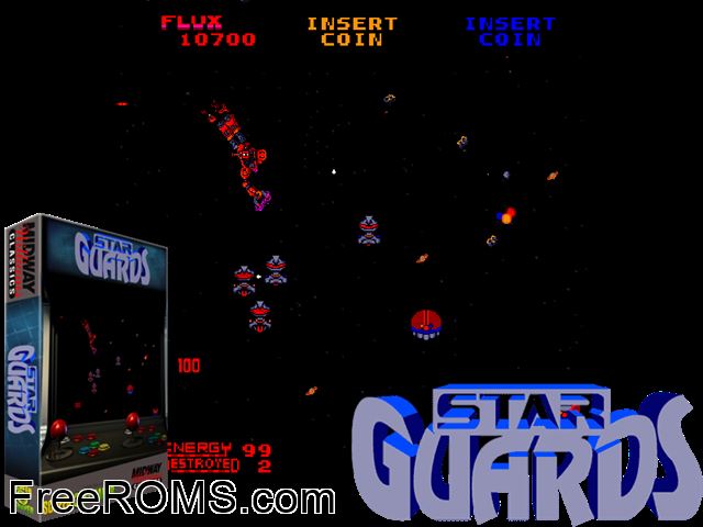 Star Guards MAME game showing 3D box cover and gameplay screenshot