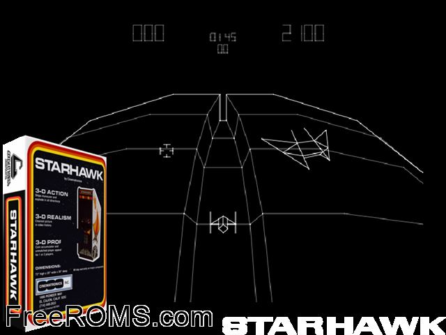 Star Hawk MAME game showing 3D box cover and gameplay screenshot