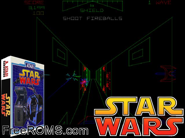 Star Wars (rev 1) MAME game showing 3D box cover and gameplay screenshot