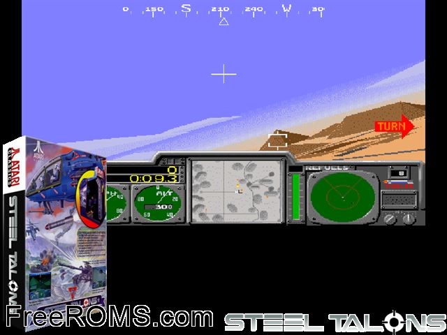 Steel Talons (prototype) MAME game showing 3D box cover and gameplay screenshot