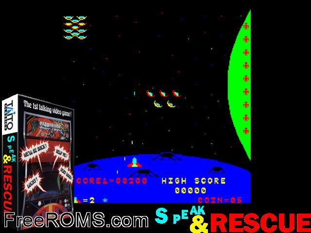 Stratovox MAME game showing 3D box cover and gameplay screenshot