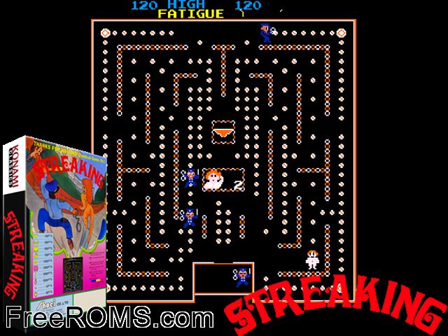 Streaking MAME game showing 3D box cover and gameplay screenshot