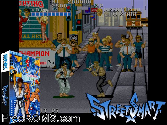 Street Smart (US version 1) MAME game showing 3D box cover and gameplay screenshot
