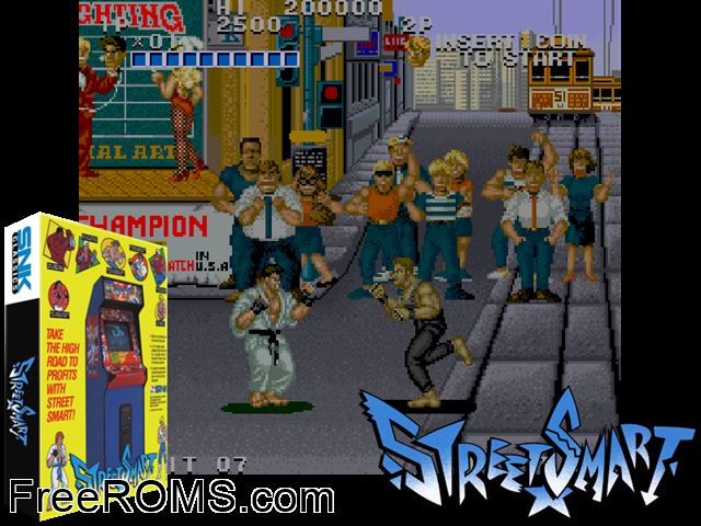 Street Smart (World version 1) MAME game showing 3D box cover and gameplay screenshot