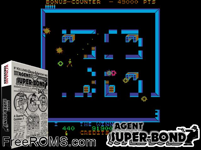 Super Bond MAME game showing 3D box cover and gameplay screenshot