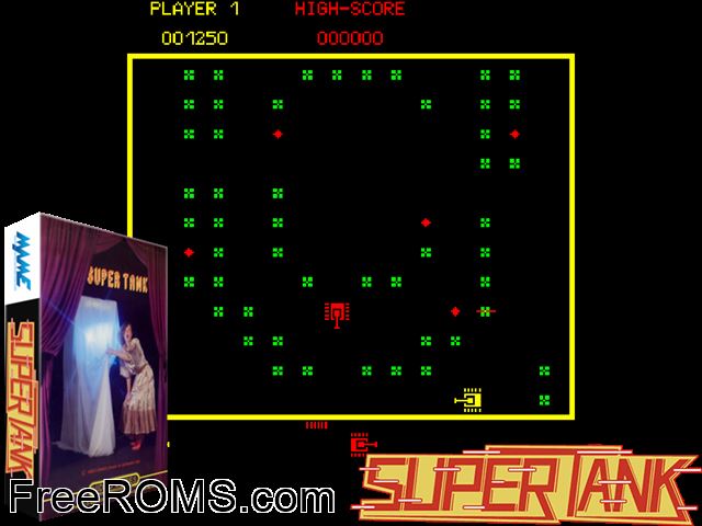Super Tank MAME game showing 3D box cover and gameplay screenshot