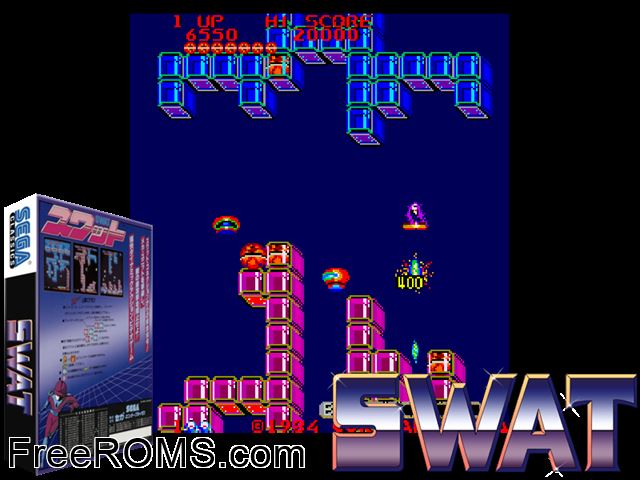 SWAT MAME game showing 3D box cover and gameplay screenshot