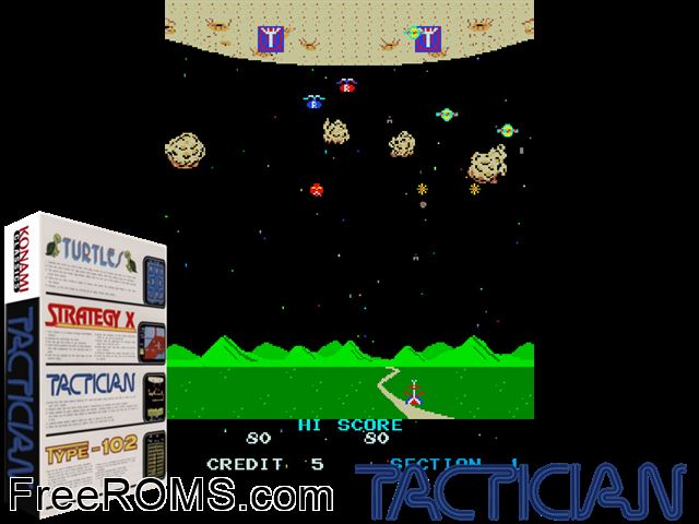 Tactician (set 2) MAME game showing 3D box cover and gameplay screenshot
