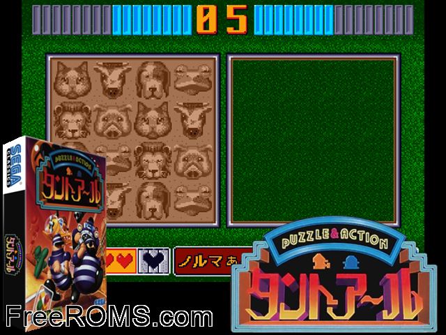 Puzzle and Action: Tant-R (Japan) MAME game showing 3D box cover and gameplay screenshot