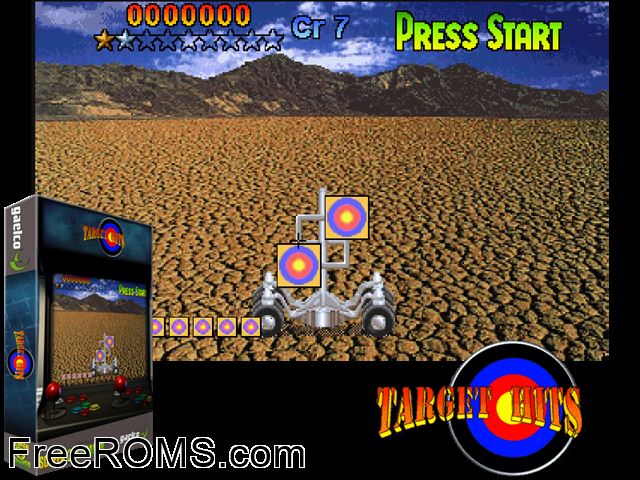 Target Hits MAME game showing 3D box cover and gameplay screenshot