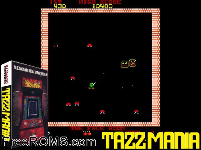 Tazz-Mania (Galaxian Hardware) MAME game showing 3D box cover and gameplay screenshot