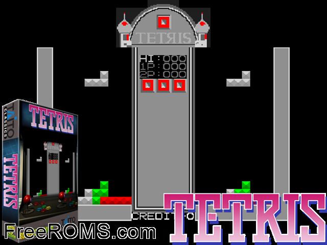 Tetris (D.R. Korea) MAME game showing 3D box cover and gameplay screenshot