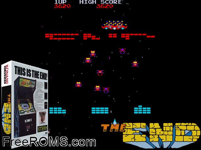 The End MAME game showing 3D box cover and gameplay screenshot