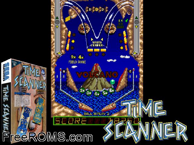 Time Scanner (set 1, System 16A, FD1089B 317-0024) MAME game showing 3D box cover and gameplay screenshot