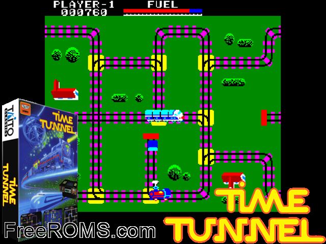 Time Tunnel MAME game showing 3D box cover and gameplay screenshot