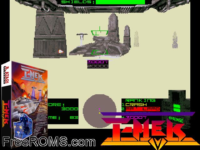 T-MEK (prototype) MAME game showing 3D box cover and gameplay screenshot