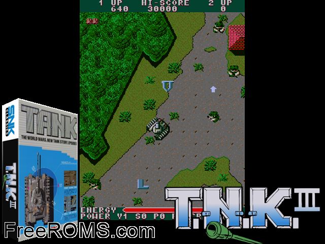 T.A.N.K. (Japan) MAME game showing 3D box cover and gameplay screenshot