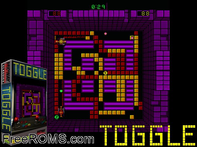 Toggle (prototype) MAME game showing 3D box cover and gameplay screenshot