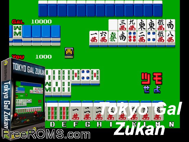 Tokyo Gal Zukan (Japan) MAME game showing 3D box cover and gameplay screenshot