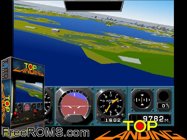 Top Landing (World) MAME game showing 3D box cover and gameplay screenshot