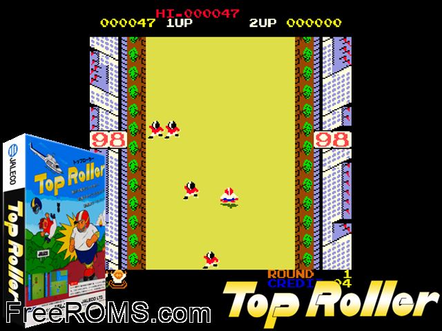 Top Roller MAME game showing 3D box cover and gameplay screenshot