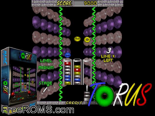 Torus MAME game showing 3D box cover and gameplay screenshot